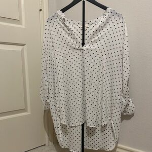 Misia White and Black Polka Dot Blouse